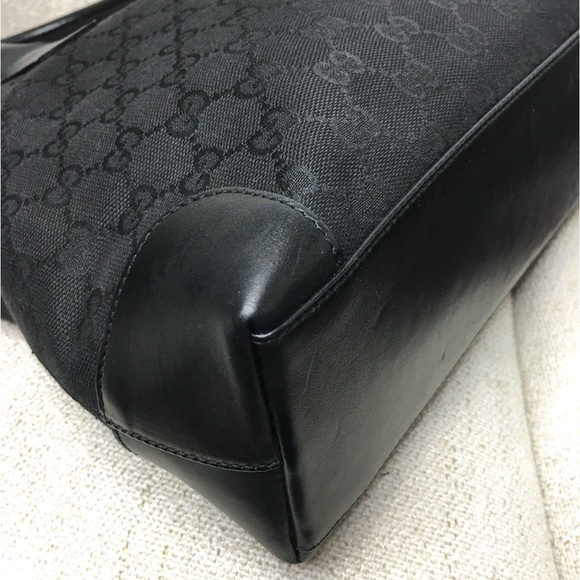 Authentic GUCVI black monogram canvas tote bag - Picture 15 of 16